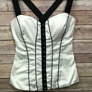 Charlotte Russe Black and White Corset Top